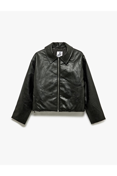 Koton Яке с класическа яка и цип, кожен вид и джобове