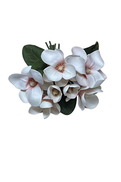 Çiçek Yapay Islak Dokulu Lüx Pembe Manolya 7 li 33 Cm