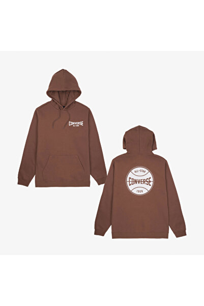 Converse Classic Erkek Grafik Baskılı Kahverengi Hoodie