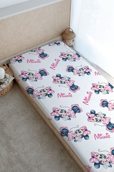 Tuğba Kuğu Minnie Cartoon Series Printed Flat Sheet