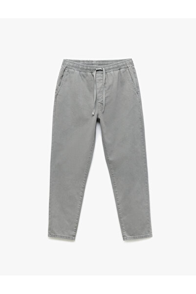 Koton Straight Fit Cep Detaylı Pamuklu Beli Bağcıklı Pantolon