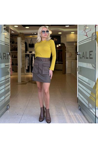 Unique Parachute Fabric Garnish Short Skirt