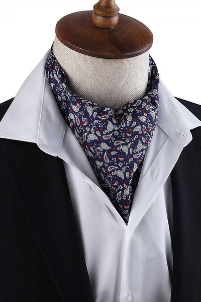 Kravatkolik Navy Blue Shawl Pattern Men's Scarf K594
