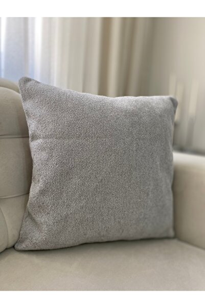 Parla Life غطاء وسادة من قماش تيدي باللون الرمادي مقاس 45x45 سم