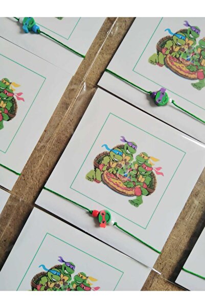 Nas Aksesuar Doğum Günü Okul Öncesi hediye Kartlı Ninja Kaplumbağalar Bilekli...