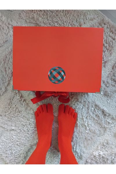 BNN GRUP Special Bamboo Scented Red Toe Socks for Valentine's Day