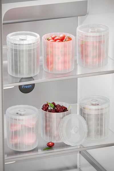 Pufwin Home 6 Pcs Clamshell Vegetable Fruit Food Grout Storage Container Fridge Organizer Organizer 700ml