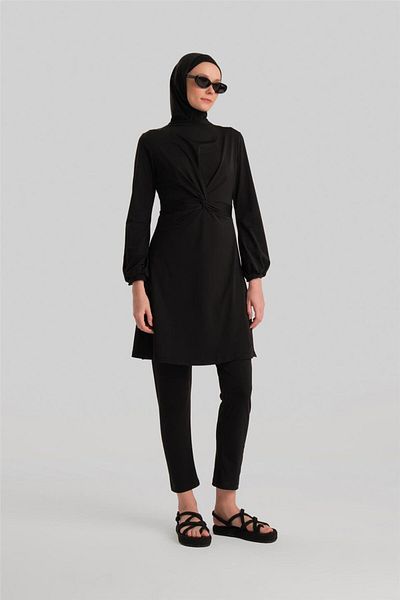 Armine Black Hijab Swimsuit - 24Yd8607 Model