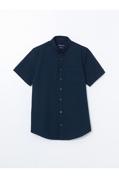 LC Waikiki LCWAIKIKI Klassisches Regular Fit Kurzarm-Dobby-Herrenhemd