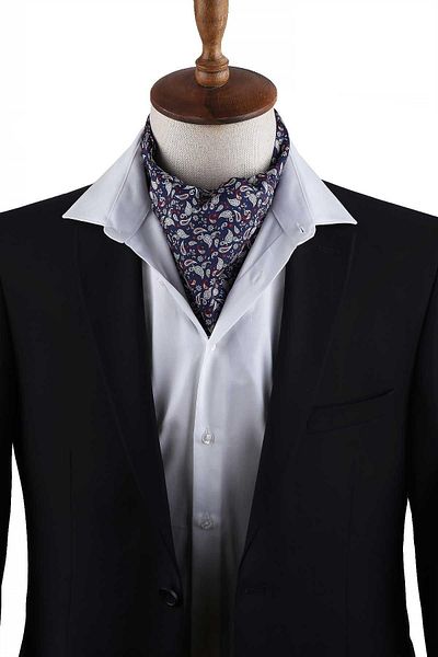 Kravatkolik Navy Blue Shawl Pattern Men's Scarf K594