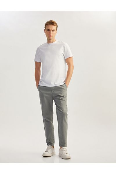 Koton Straight Fit Pocket Detailed Cotton Lace-Up Waist Trousers