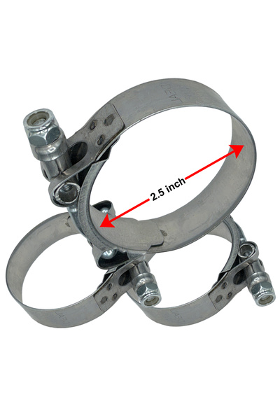 Monlion 60*68mm/2.5-inç Egzoz Kelepçesi Paslanmaz Çelik2.3-inç Borular Için T-bolt , Ağır Hizmet Oem (3 AD)