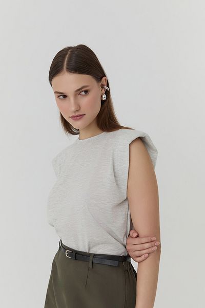 Quzu Tricou de bază fără mâneci căptușit, gri