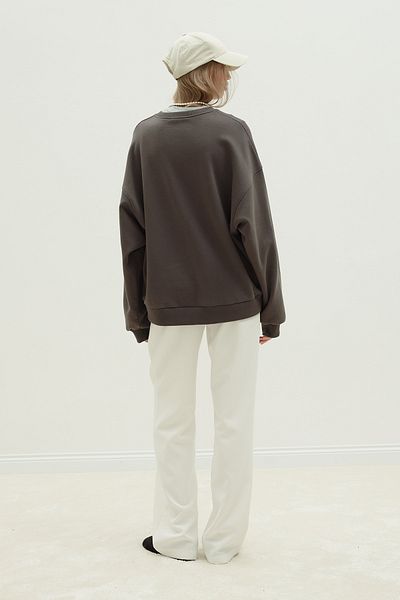 Suud Collection Brown Logo Oversize Sweat