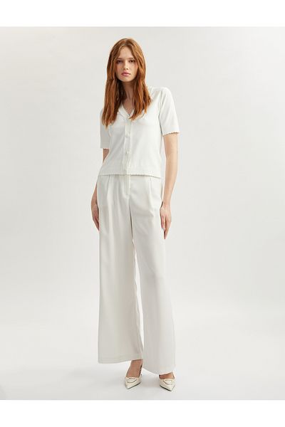 Koton V-Neck Short Sleeve Buttoned Thin Knitwear Cardigan