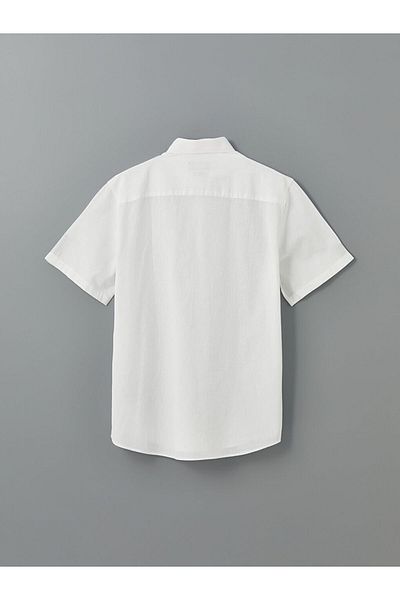 LC Waikiki Ανδρικό πουκάμισο LCW Regular Fit με κοντό μανίκι λινό μείγμα