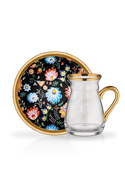 Glore Tuana Kulplu Tek Kişilik Çay Seti