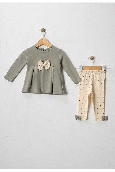 BİGÜMEX Baby Girl 2-Piece Tights Set with Ribbon