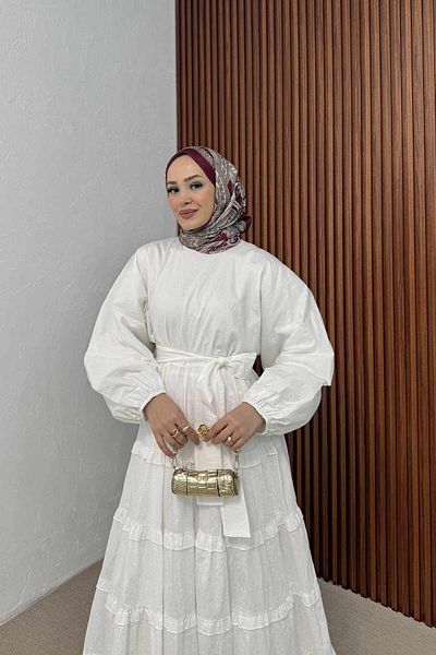 Melike Tatar Ecru Dress 3-2151-1