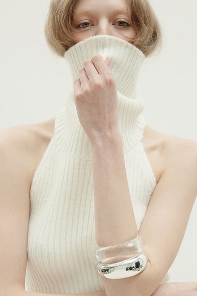 Suud Collection Ecru Mona High-Rise Sweater
