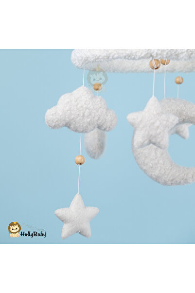 hollybaby Teddy Ay Yıldız dönence (Müziksiz), Beşik Dönencesi, Bebek Odası DEkorasyon, Anne Bebek