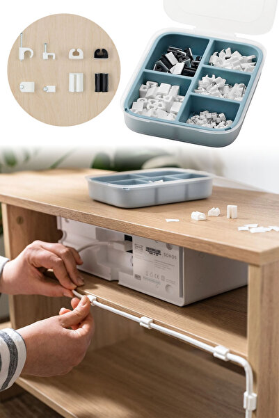 Binbirreyon Kablo Düzenleme Seti 150 Parça Kutulu Kroşe ve Tutucu Set SC014