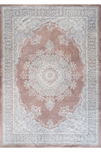 RENKLİBUTİK Velvet Textured Elastic Sponge Non-Slip Washable Modern Patterns Carpet Cover - 4 M2