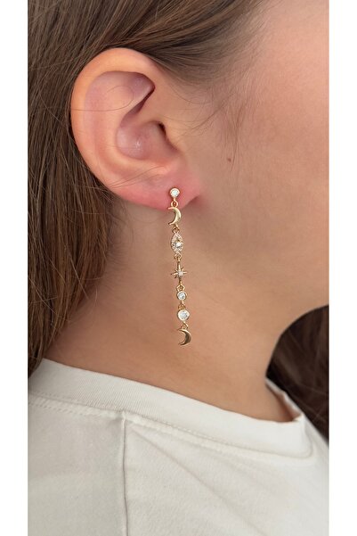 mibrillo Gold Stone Dangle Earrings