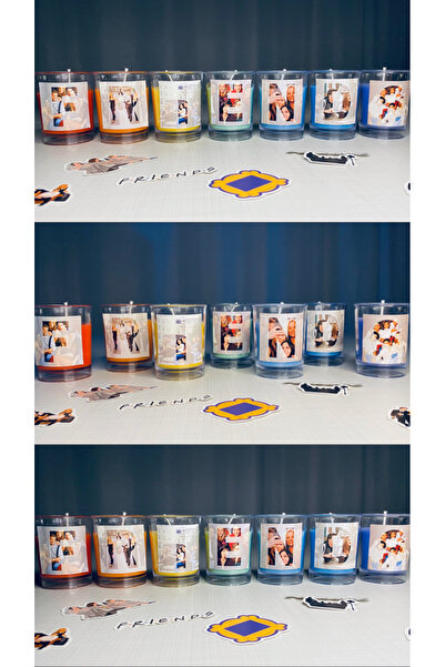 Şans Sevgililer Günü Friends Konsept Renkli Bardak Mum