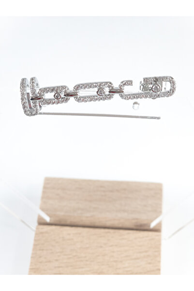Agena Jewelry Silver Tek Delikli Taş Kaplamalı Earcuff