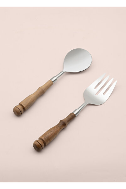 RİVO HOME DECOR Woody Salad Serving Set 2 Pieces
