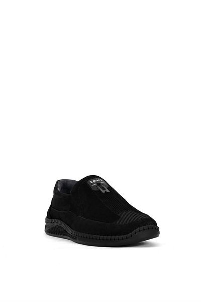 Ayakkabı Fuarı Elit GYZ619 Ανδρικά Γνήσια Δερμάτινα Nubuck Ορθοπεδικά Άνετα Παπούτσια Μαύρα