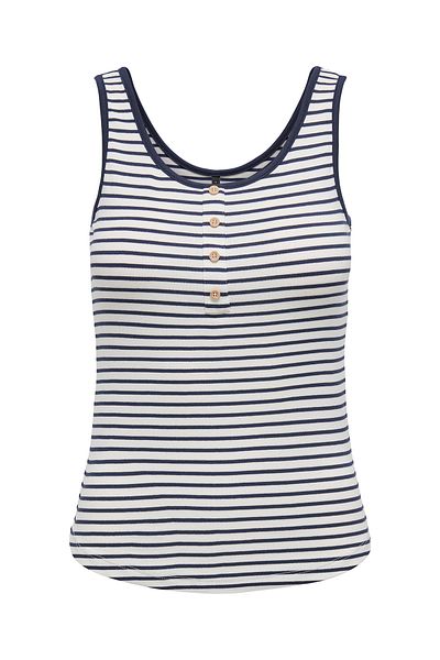 ONLY Μπλε Navy Onldevin Αμάνικη Μπλούζα - Λεπτομέρεια με κουμπί, 15346304