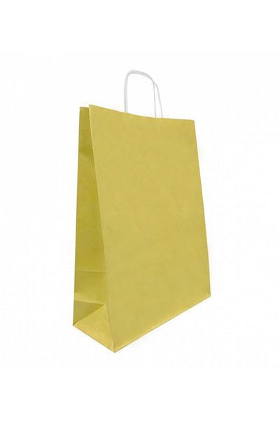 Parti Adresi Чанта с усукана дръжка 32x41x12 см, златна, 25 броя