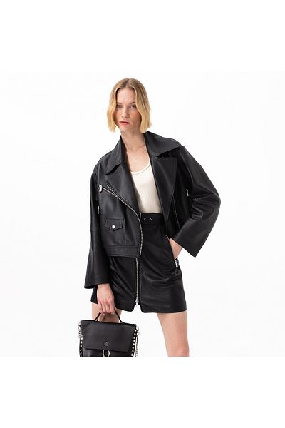 Desa Fusta din piele pentru femei Abrienne neagra