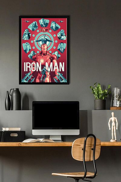 Saturn Pictură înrămată Iron Man - Poster de film Iron Man Marvel