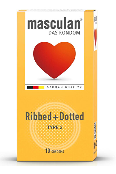 Masculan Musculan Ultra Sensitive Ribbed Tip Granulated Condom - 10 Count