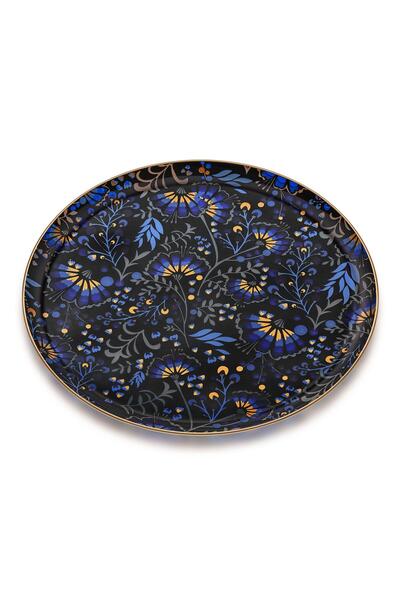 Glore Liyana Mat Altın Cam Tepsi