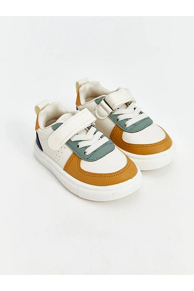 LC Waikiki Lcw Steps Baby Boy Sneakers with Beige Laces and Velcro