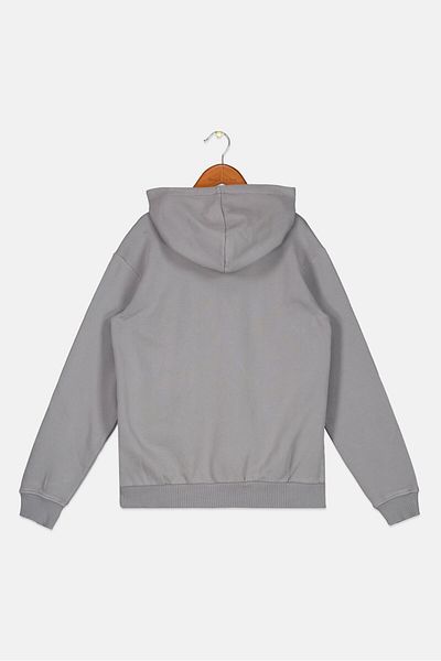 Fila Kids Boy Sportswear Fit Embroidered Logo Outdoor Hoodie, Grey
