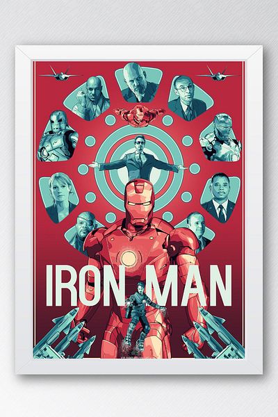Saturn Επιτραπέζιο με κορνίζα Iron Man - Επιτραπέζια αφίσα ταινίας Iron Man Marvel