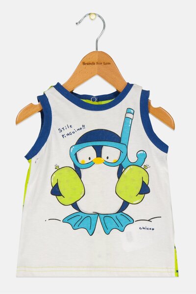 Chicco تي شيرت بدون أكمام بطبعة جرافيكية للأولاد الصغار، أبيض من Cobmo