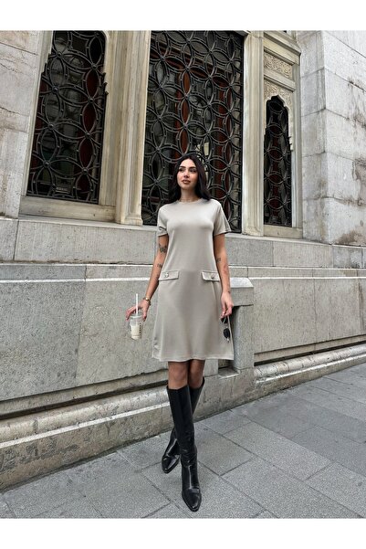 orjinal blue b Modal υφασμάτινο φόρεμα με λεπτομέρεια τσέπης