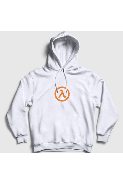 Presmono Φούτερ με κουκούλα με λογότυπο Half Life Unisex White Game - 421319 ττ
