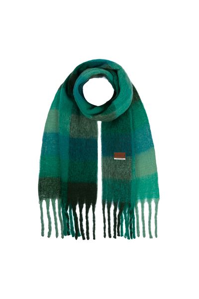 Nordbron Πλεκτά Atlantic Green Φούντα Μαλακό Χειμερινό Σάλι - Casual Color Block Υφή Setoon