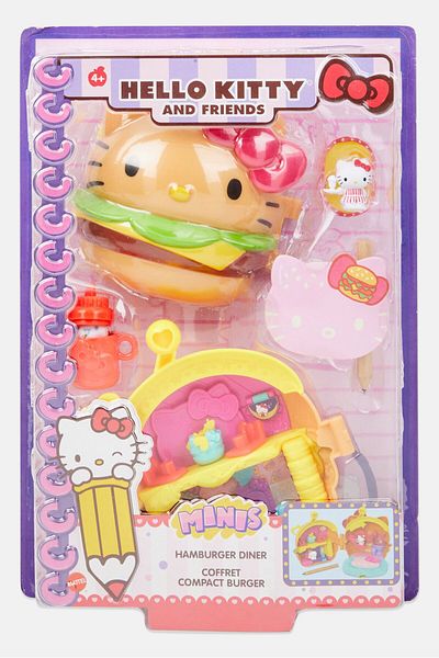 Hello Kitty همبرغر داينر كوفريت برجر صغير الحجم 21 طول × 30 ارتفاع × 5 عرض سم، وردي