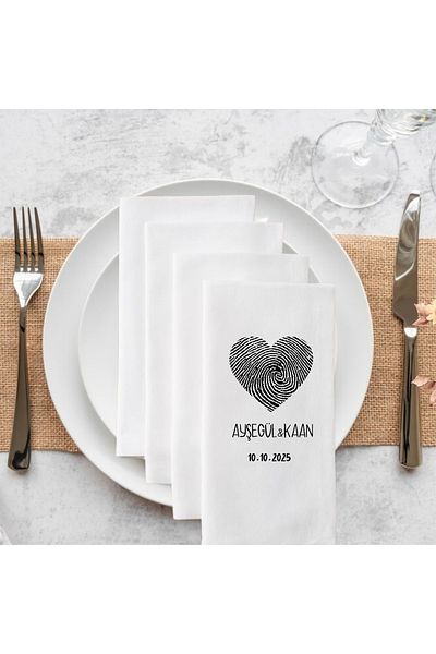 KITE TASARIM Printed Promise Wedding Engagement Birthday Special Day Napkin Presentation Napkin 20 Pieces