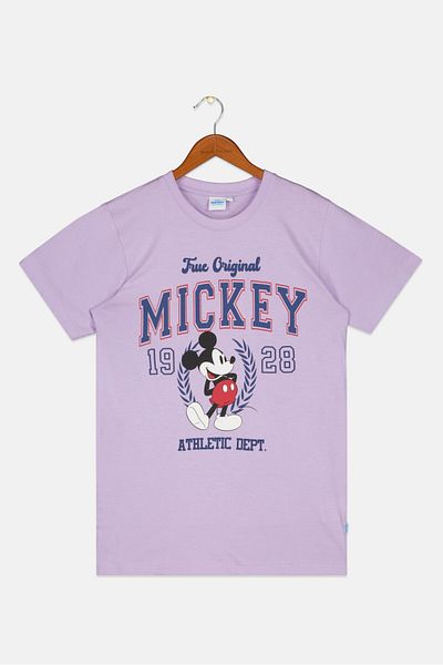 Mickey Mouse Kids Boys Crew Neck Short Sleeve Printed T-Shirt, Lilac