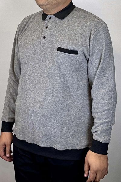 TANİŞ GİYİM Men's Polo Neck Pocket Oversize Oversize Thessaloniki Knit Ice Gray Sweatshirt One Size Small Recommended