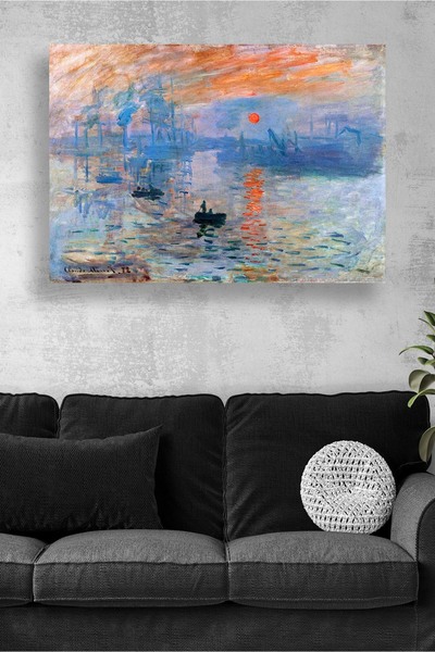 KOSS Dijital Ressamlardan Claude Monet İzlenim: Gün Doğumu Sanatsal Yatay Kanvas Tablo, Ünlü Ressam Duvar Dekoru